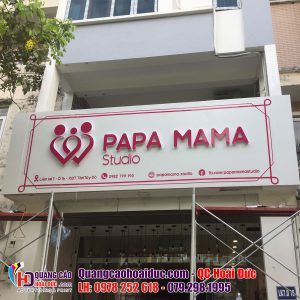 Làm biển quảng cáo studio PAPA MAMA